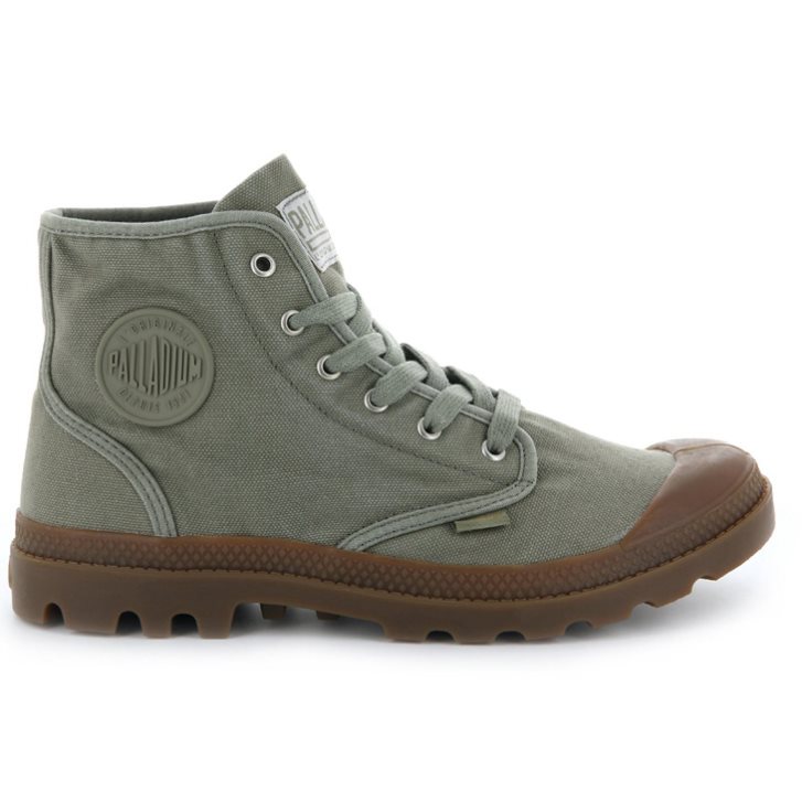 Palladium Pampa Hi Men\'s Boots Olive | UK V594-PBM